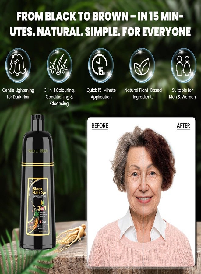BELEZALIB Instant Black Hair Dye Shampoo for Women Man Hair Color Shampoo for Gray Hair - 100% Gray Coverage - Natural Plant Hair Dye 3 in 1, 16.9Fl OZ - Image 3